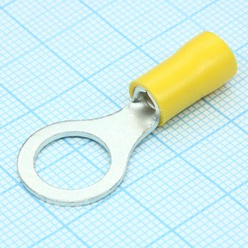 Фото 1/2 RV5.5-10 Yellow, наконечник кабельный кольцевой с изоляцией d=10.5мм, сеч. пров.4.0-6.0мм2