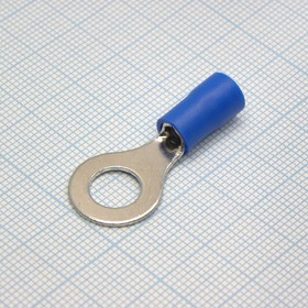 Фото 1/2 RV5.5-8 Blue, наконечник кабельный кольцевой с изоляцией d=8.4мм, сеч. пров.4.0-6.0мм2