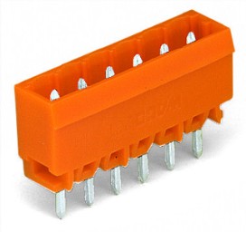 231-365/001-000, Male header - 5-pole - THT - 1.2 x 1.2 mm solder pin - straight - pin spacing 5.08 mm - orange