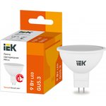 LLE-MR16-9-230-30-GU5, Лампа LED MR16 софит 9Вт 230В 3000К GU5.3 IEK