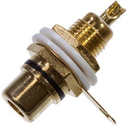 7-0235(1-291G RS-115G), гнездо RCA металл "позолоченное" с изол. на корпус черное
