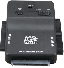 Фото 1/4 Адаптер-переходник для HDD AgeStar 3FBCP1 IDE SATA IDE пластик черный 2.5" 3.5"
