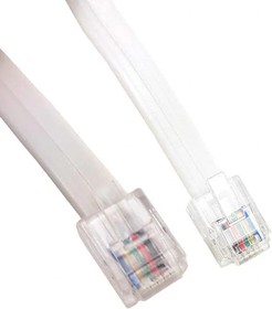 520-26-6600-WH-0005F, Cable Assembly Modular 1.52m 26AWG Modular Plug to Modular Plug 6 to 6 POS PL-PL Crimp-Crimp Carton
