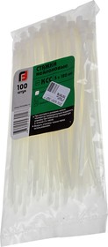 1005180, Хомут-стяжка 180х5.0 пластик белый (100шт.) FORTISFLEX