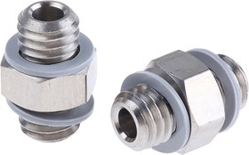 M-5N, M Series Bulkhead Threaded Adaptor, M5 Male to M5 Male, Threaded Connection Style