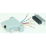 12.03.8025-50, D Sub Adapter Male 25 Way D-Sub to Female RJ45