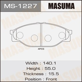MS-1227, MS-1227_колодки дисковые! передние\Toyota Hiace 2.0/2.4/2.4D 90-95/Hilux 2.4D/2.4 4WD 92-95