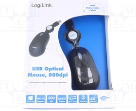 ID0016, Оптическая мышь, черный, USB, проводная, Кол-во кноп: 3, 0,7м