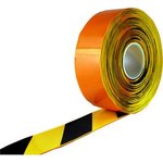 RND 605-00025, Floor Marking Hazard Adhesive Tape, 50mm x 30m, Black / Yellow