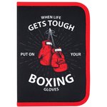 Пенал ПИФАГОР, 1 отделение, 2 откидные планки, полиэстер, 20х14 см, "Boxing", 272289