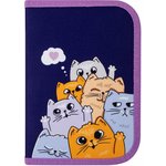 Пенал ПИФАГОР, 1 отделение, 1 откидная планка, полиэстер, 19х13 см ...