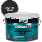 ГРУНТ- ЭМАЛЬ ПО РЖАВЧИНЕ 3 В 1 ЧЕРНАЯ 10 КГ 1 48574