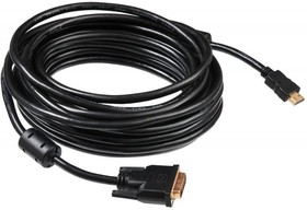 Фото 1/5 Кабель Buro HDMI-19M-DVI-D-10M HDMI (m) DVI-D (m) 10м феррит.кольца черный