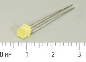 Светодиод прямоугольный 3x3x5.5мм, желтый, 5 мкд, 110 градусов, линза желтая матовая, L-704YD; №5405 Y СД 3 x 3 x 5,5\жел\ 5\110\жел мат\