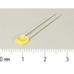 Светодиод прямоугольный 3,8x1,8x5мм, желтый, 9мкд, 120градусов ...