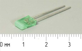 Светодиод прямоугольный 5x2,5x9мм, зеленый, 4 мкд, 100 гралусов, линза зеленая матовая, КИПД28Г-Л; №5071 G СД 5 x 2,5x 9 \зел\ 4\100\зел