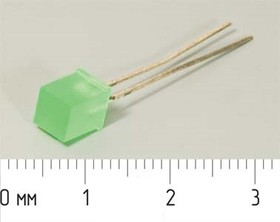 Светодиод прямоугольный 5x5x7.2мм, зеленый, 3мкд, 110градуc, линза зеленая матовая; №5793 G СД 5 x 5 x 7,2\зел\ 3\110\зел мат\L-503GDT\