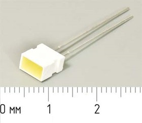 Светодиод прямоугольный 6x3,7x7 мм, желтый, 5 мкд, 100 градусов, линза желтая матовая, L-1043YD; №5877 Y СД 6 x 3,7x 7 \жел\ 5\100\жел м