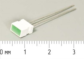 Светодиод прямоугольный 6x3,7x7 мм, зеленый, 5 мкд, 100 градусов, линза зеленая матовая, L-1043GD; №5877 G СД 6 x 3,7x 7 \зел\ 5\100\зел