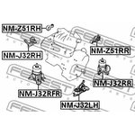 Опора двигателя задн гидравл NISSAN TEANA J32R 2009.06-2013.12 NM-J32RR