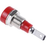 2 mm socket, flat plug connection, mounting Ø 6.4 mm, red, 23.0030-22