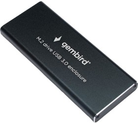 Фото 1/3 Gembird EEM2-SATA-1 Внешний корпус USB 3.0 для M2 SATA порт MicroB, металл, черный