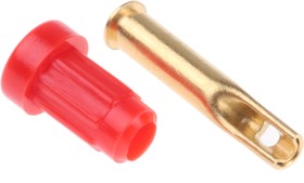 Фото 1/2 1 mm socket, solder connection, mounting Ø 2.7 mm, red, 23.1010-22