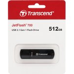Флеш Диск Transcend 512Gb Jetflash 700 TS512GJF700 USB3.0 черный