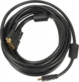 Фото 1/3 Кабель Ningbo DVI-D (m) HDMI (m) 5м феррит.кольца