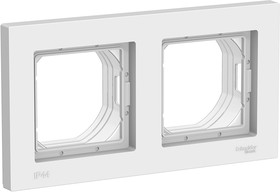 Фото 1/6 AtlasDesign Aqua Белый Рамка 2 постовая IP44