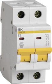 Photo 1/8 MVA20-2-003- C, Automatic modular switch 2p C 3A 4.5kA VA47-29 IEC