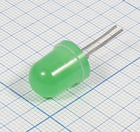 Светодиод 10x14, зеленый, 5 мкд, угол 60, цвет линзы: зеленый матовый, КИПД35В-Л