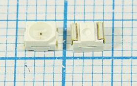 Светодиод голубой SMD 1411=3.5x2.8мм, 210 мкд, 100 градусов, линза прозрачная, 1210BC; №4673 B СД SMD03528C2\глб\ 210\100\пр\1210BC