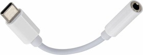 Фото 1/10 Переходник для наушников с Type-C на AUX (MINI JACK 3.5мм),, 0,1м, белый, 513566