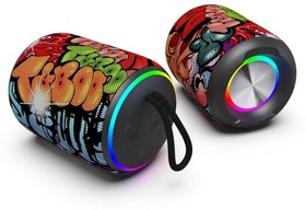 Perfeo Bluetooth-колонка "CASK" 6W, MP3 USB-TF, AUX, FM, HANDS FREE, TWS граффити [PF_D0345]