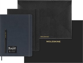 Фото 1/3 Набор Moleskine Limited Edition Precious & Ethical Boa блокнот 2шт/ручка перьевая/папка-конверт XLarge линейка черный/темно-зеленый