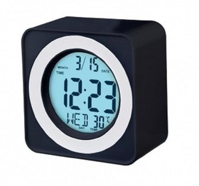 Фото 1/2 Perfeo Часы-будильник "Bob", чёрный, (PF-F3616) время, температура [PF_C3742]