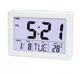 Фото 1/2 Perfeo Часы-будильник "Phyllis", белый, (PF-F2619) время, температура, дата [PF_C3738]