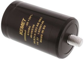 Фото 1/3 ALS31A223KE063, 22000µF Electrolytic Capacitor 63V dc, Screw Mount -