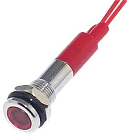 Фото 1/2 FL1M-6FW-1-R24V, LED Panel Mount Indicator Uni-Color Red 1500mcd 2-Pin Bulk