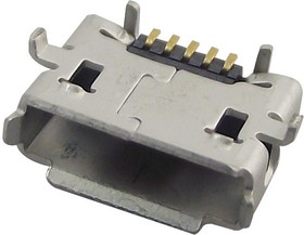 Фото 1/2 47590-1001, USB Connector, Micro USB-AB 2.0 Receptacle, Right Angle, 5 Poles