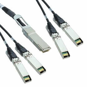 1-2821033-0, Cable Assembly Round 2m 30AWG QSFP+ to 4(SFP+) 38 to (20/20/20/20) POS PL-PL/PL/PL/PL