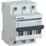 Выключатель автоматический IEK Generica (MVA25-3-025-C) 25A тип C 4.5kA 3П 400В ...