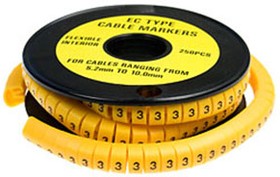 Фото 1/3 EC-3 "3", маркер для кабеля "3" 250шт