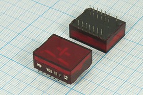 Светодиодный дисплей +1, высота знака 17,8 мм, красный, ОА&ОК, VQB-16F