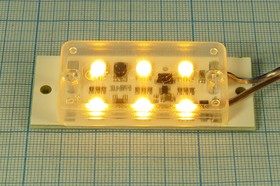 Светодиодный модуль цвет желтый, 8~35В, 6 светодиодов SMD, 65x30x10мм, 1W LED LAM; №7585 Y СД модуль 8~35В\желx6\\\\\ 65x 30x10\\1W LED LA