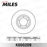 K000209, Диск тормозной Hyundai H1, H100, Porter передний вентилируемый D=253 мм ...