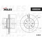 K000244, Диск тормозной Hyundai Accent 05-, i20 08-; Kia Rio II 05- передний ...