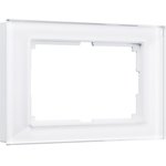 W0081101/ Рамка для двойной розетки Favorit (белый,стекло)