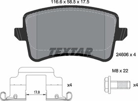 Фото 1/8 2460602, К-кт дисковых колодок AUDI A4 07-, A5 07-, Q5 08-,